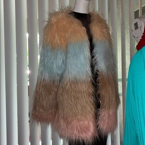 Faux Fur Ombre Coat forever 21